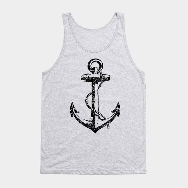 Distressed Anchor Tank Top by lunabelleapparel